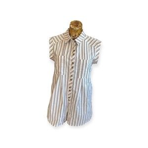 Urban Outfitters Striped Jumpsuit - White and Brown